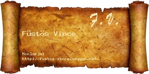 Füstös Vince névjegykártya