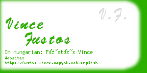 vince fustos business card